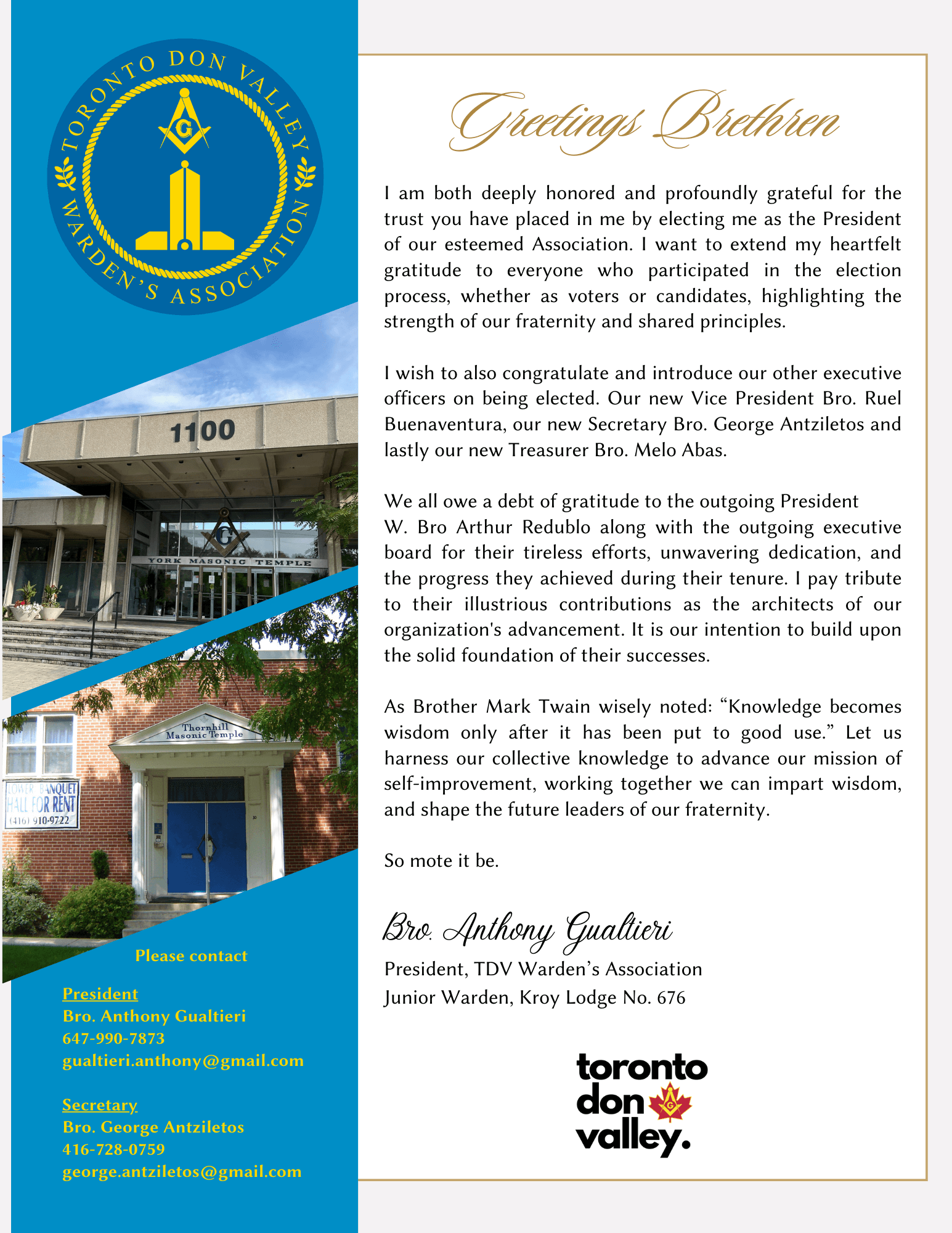 District Info Toronto Don Valley District Masons