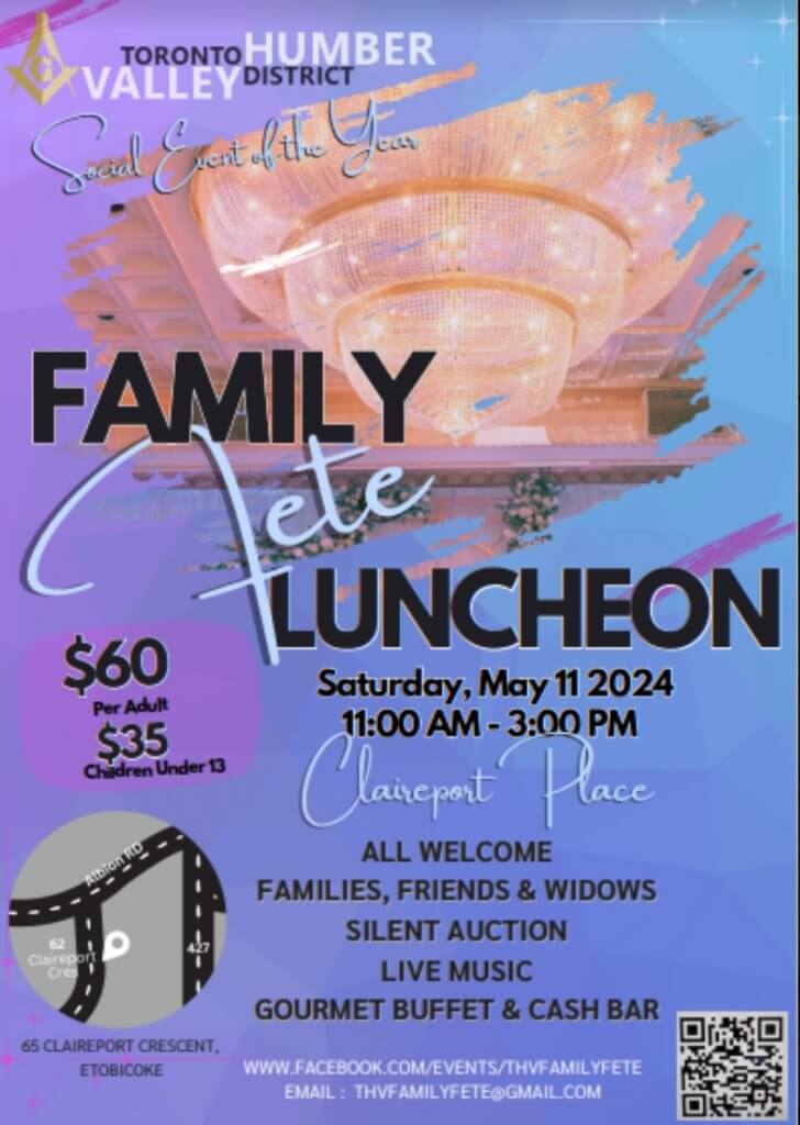 Family Fete Luncheon Toronto Don Valley District Masons